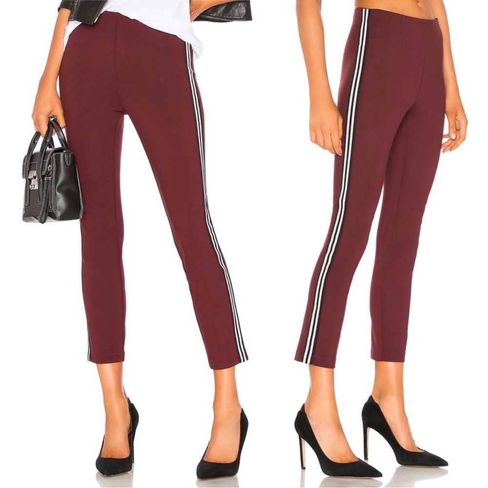 Rag & Bone Simone Burgundy Slim Pants w/ Side Stripes